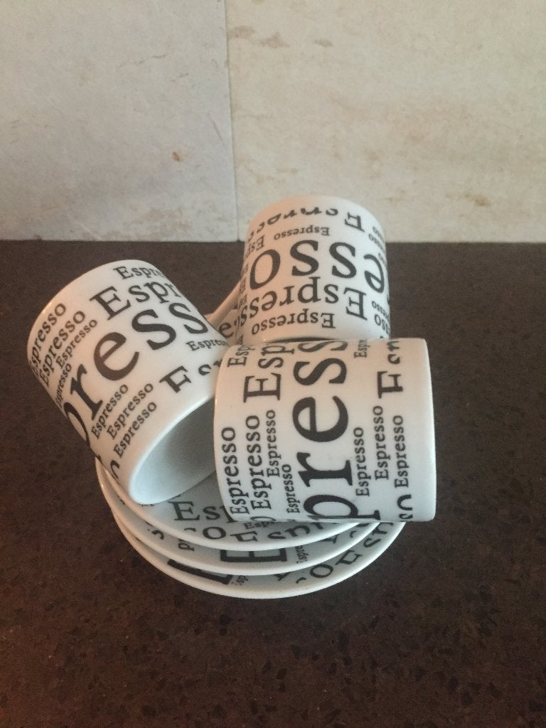 3 Espresso kop en schotels, Ophalen