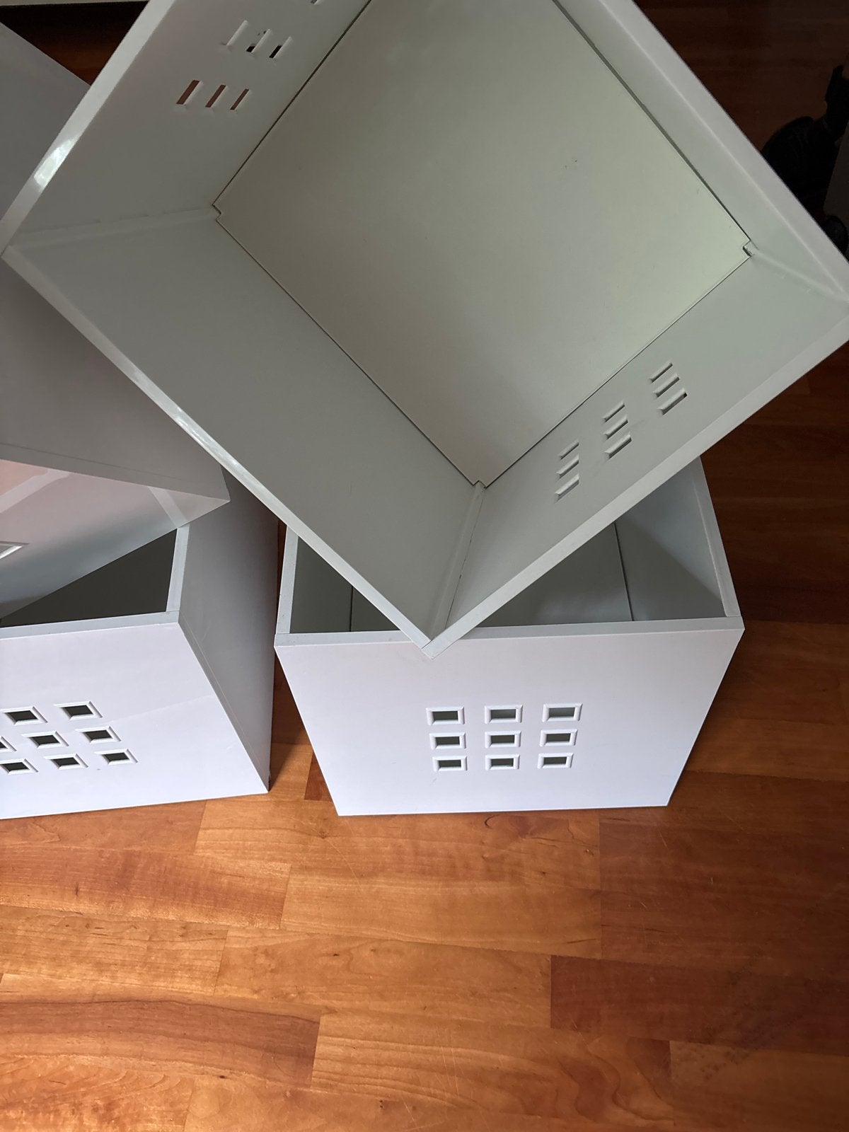 4x Witte Opbergbakken lekman van Ikea, Ophalen of Verzenden, Zo goed als nieuw