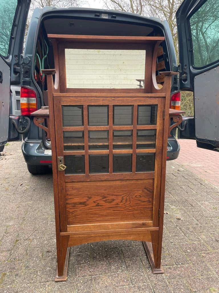 Art nouveau / Jufendstil staande kast, Antiek en Kunst, Antiek | Meubels | Kasten, Ophalen of Verzenden