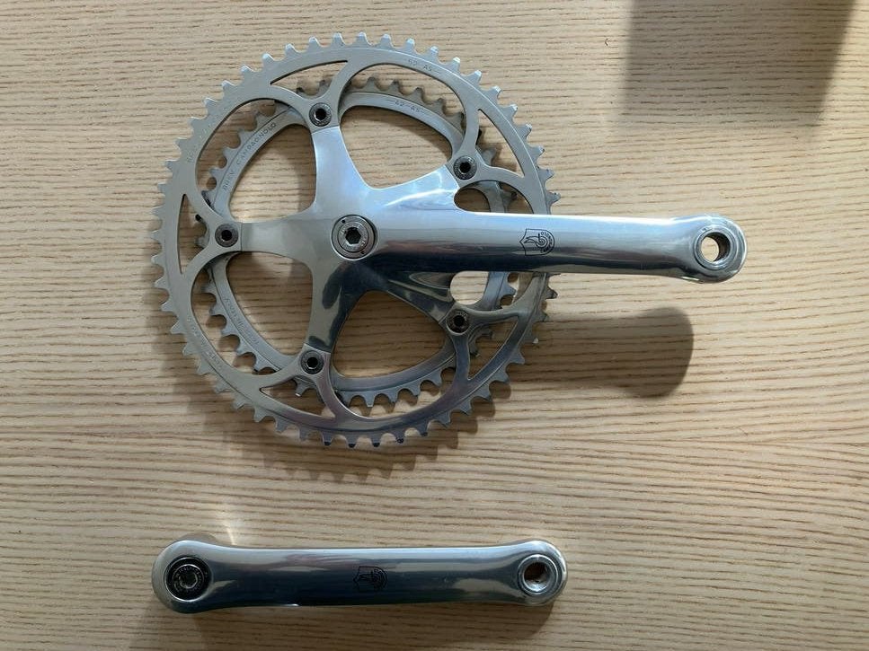 Campagnolo Croce d’Aune Crankstel 175mm 52/42T, Crankstel of Pedalen, Gebruikt, Ophalen of Verzenden, Aluminium