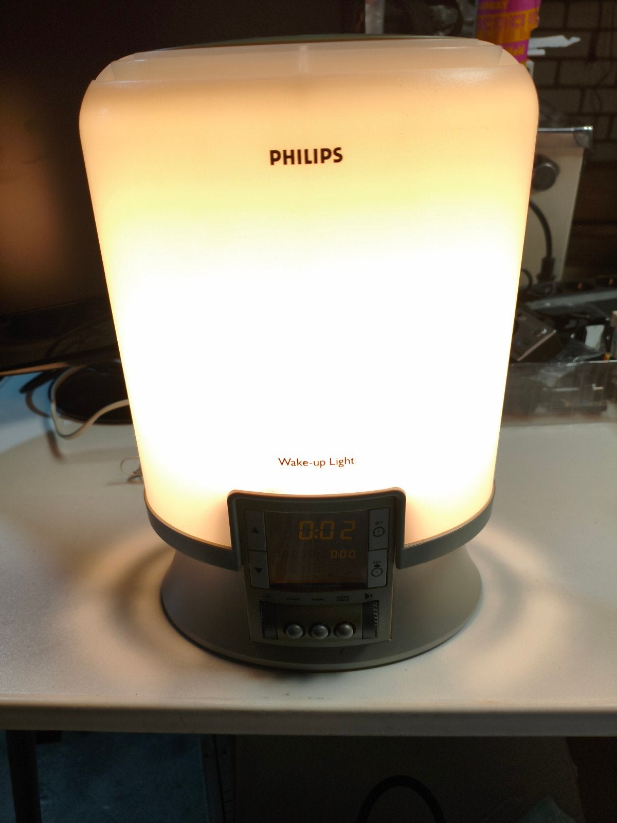 Philips Wake-up Light HF3461 Wekkerradio met Daglichtlamp, Ophalen of Verzenden, Gebruikt, Digitaal