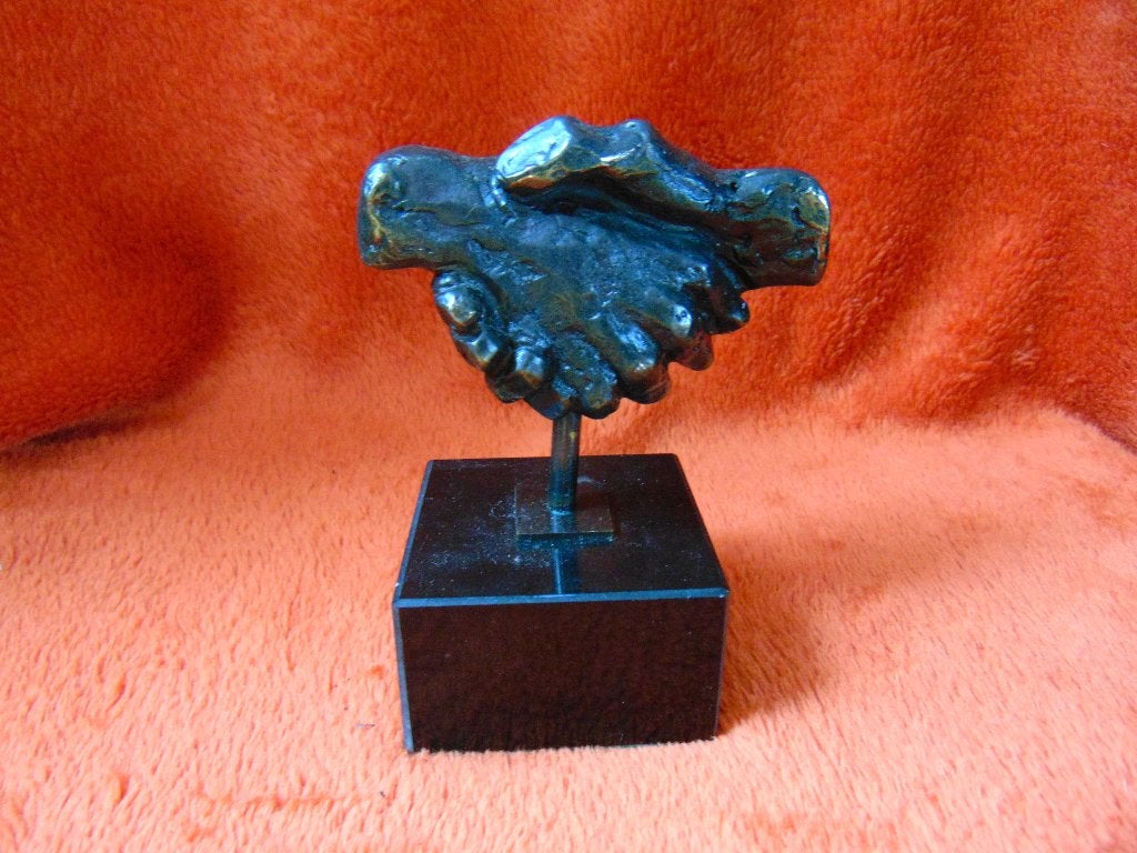 Astrid Veldhuyzen-Koppen Massief Bronzen Beeldje, Ophalen, Minder dan 20 cm, Brons, Zwart