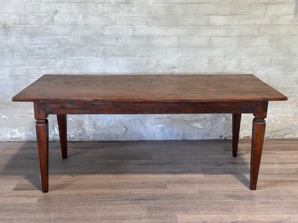 Franse antieke eettafel - 191 x 88 cm + 78 cm hoog, 100 tot 150 cm, Eikenhout, Zo goed als nieuw, Vijf personen of meer