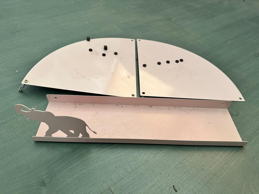 Wanddecoratie olifantje en halve cirkels, Verzenden, Gebruikt, Wanddecoratie