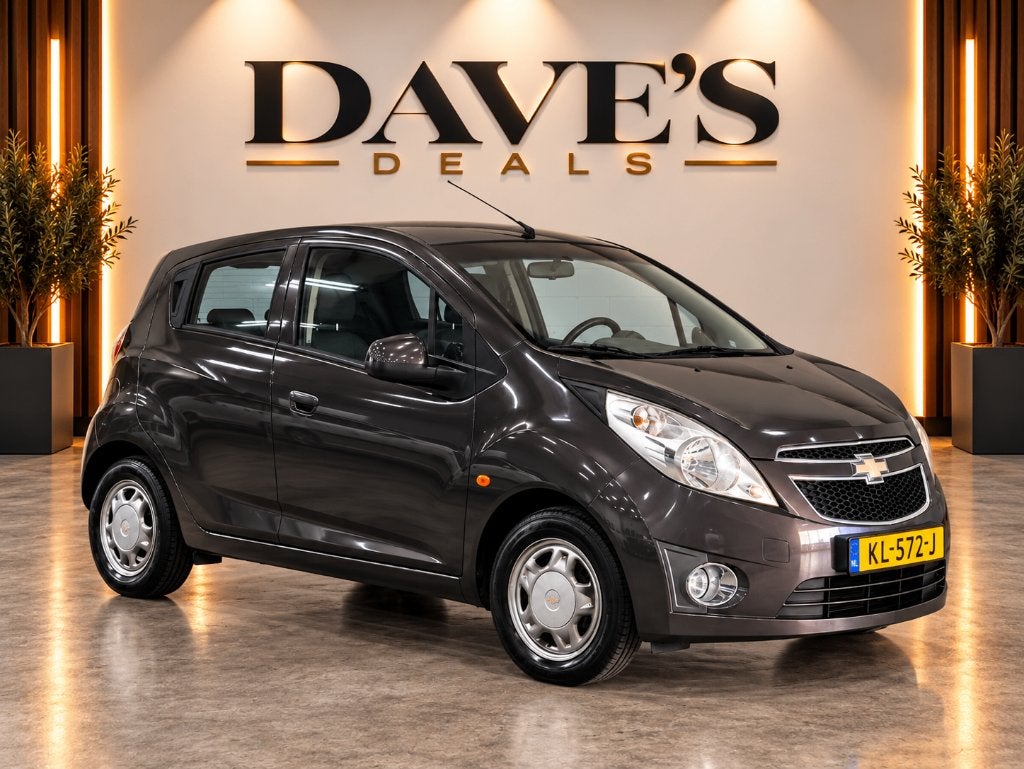 Chevrolet Spark 1.0, Benzine, 4-Cill, Lage Km-stand. Airco., Auto's, Voorwielaandrijving, 839 kg, Zwart, 4 cilinders