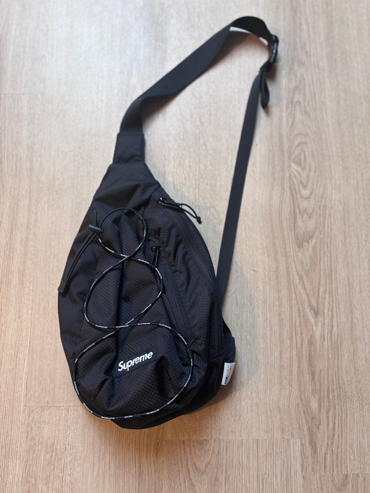 Supreme Sling Bag Black Cordura FW/21 Crossbody Tas, Ophalen, Zo goed als nieuw, Zwart