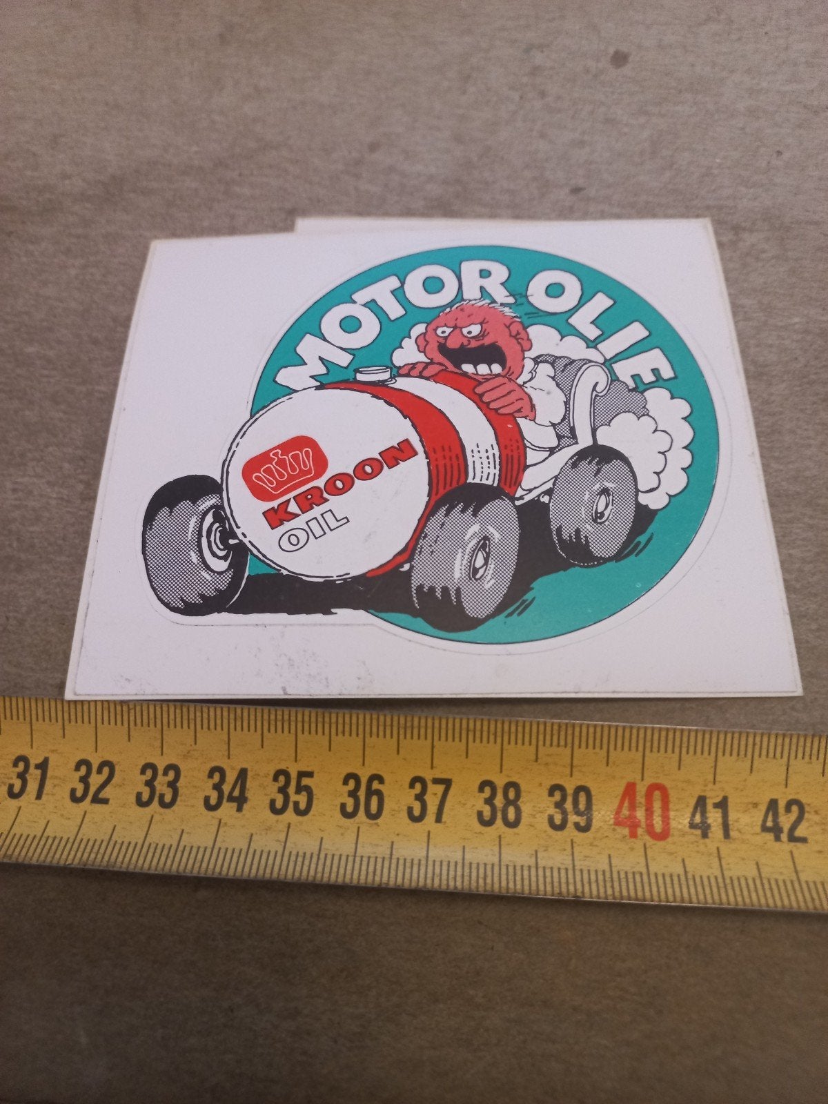 Vintage Kroon Oil Motor Olie Sticker, Ophalen of Verzenden, Zo goed als nieuw, Auto of Motor