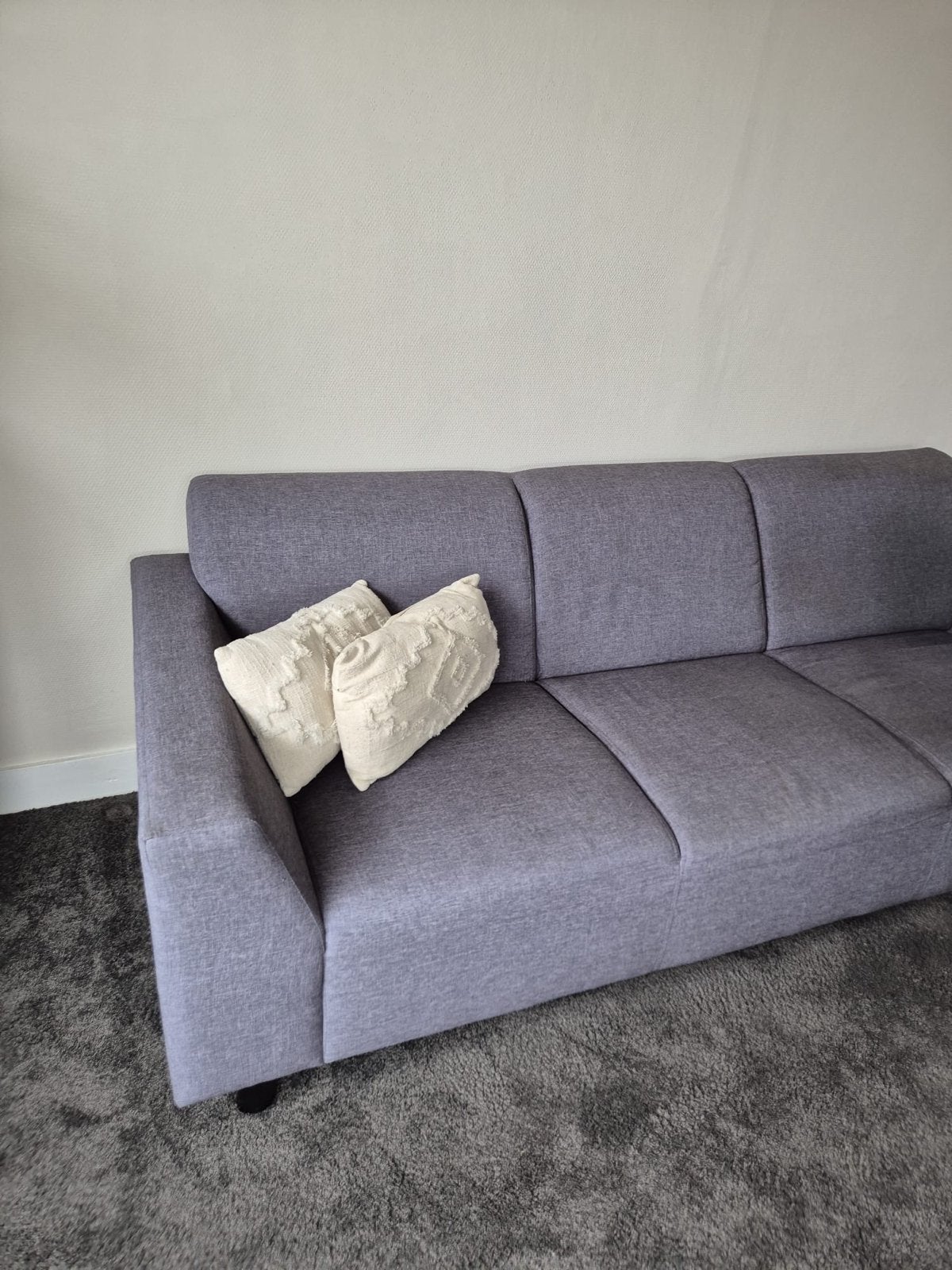 Grijze 3-zits bank - 215x85x73 cm, Huis en Inrichting, Ophalen, Gebruikt, Driepersoons, 75 tot 100 cm