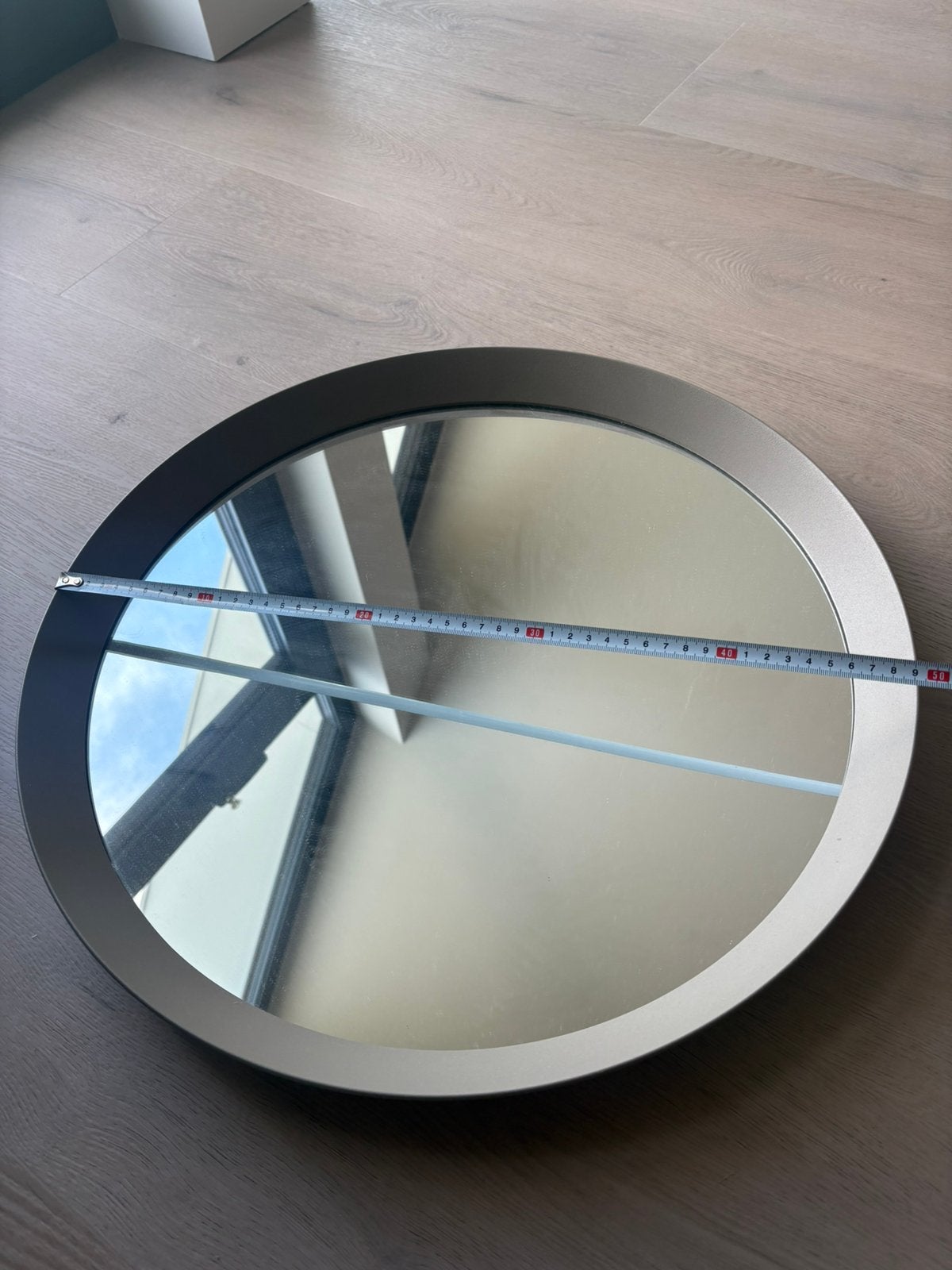 Spiegel rond bronze 50cm, Huis en Inrichting, Ophalen, Rond, Zo goed als nieuw, Minder dan 100 cm