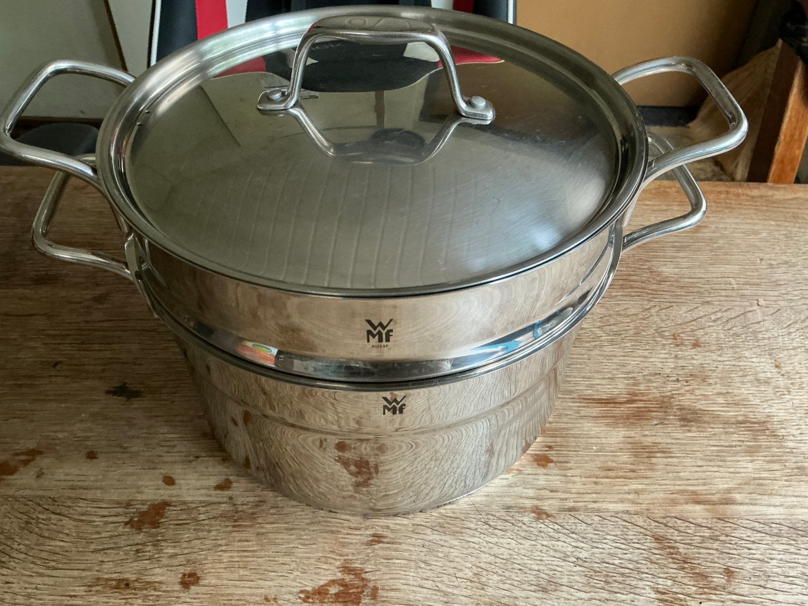 WMF kookpan met stoominzet, Ophalen, Zo goed als nieuw, Kookpan, WMF