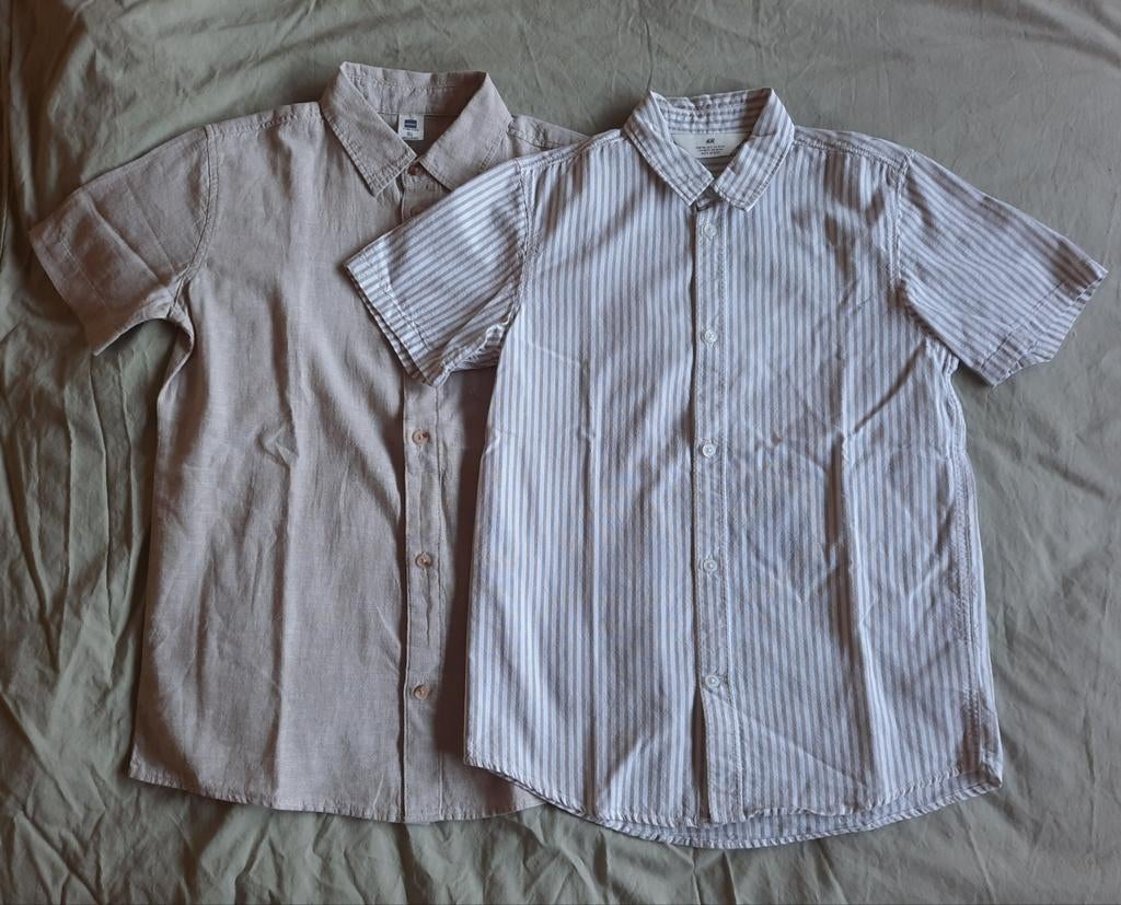 Overhemd 146 152 korte mouw H&M Hema, H&M, Overhemd of Blouse, Ophalen of Verzenden, Zo goed als nieuw