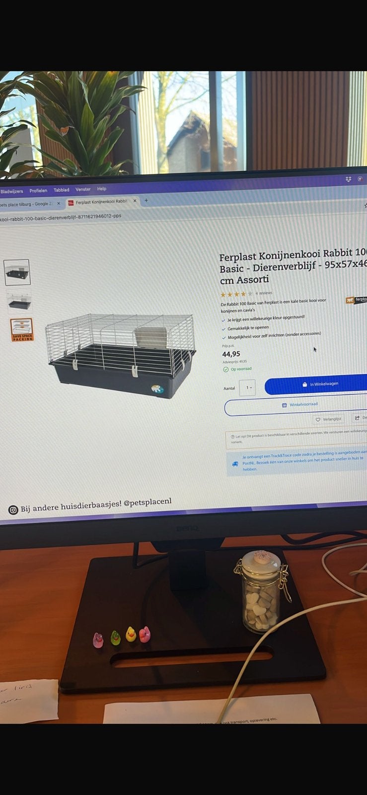 Ferplast konijnenkooi / caviakooi, Dieren en Toebehoren, Knaagdieren en Konijnen | Hokken en Kooien, Kooi, Zo goed als nieuw, Konijn