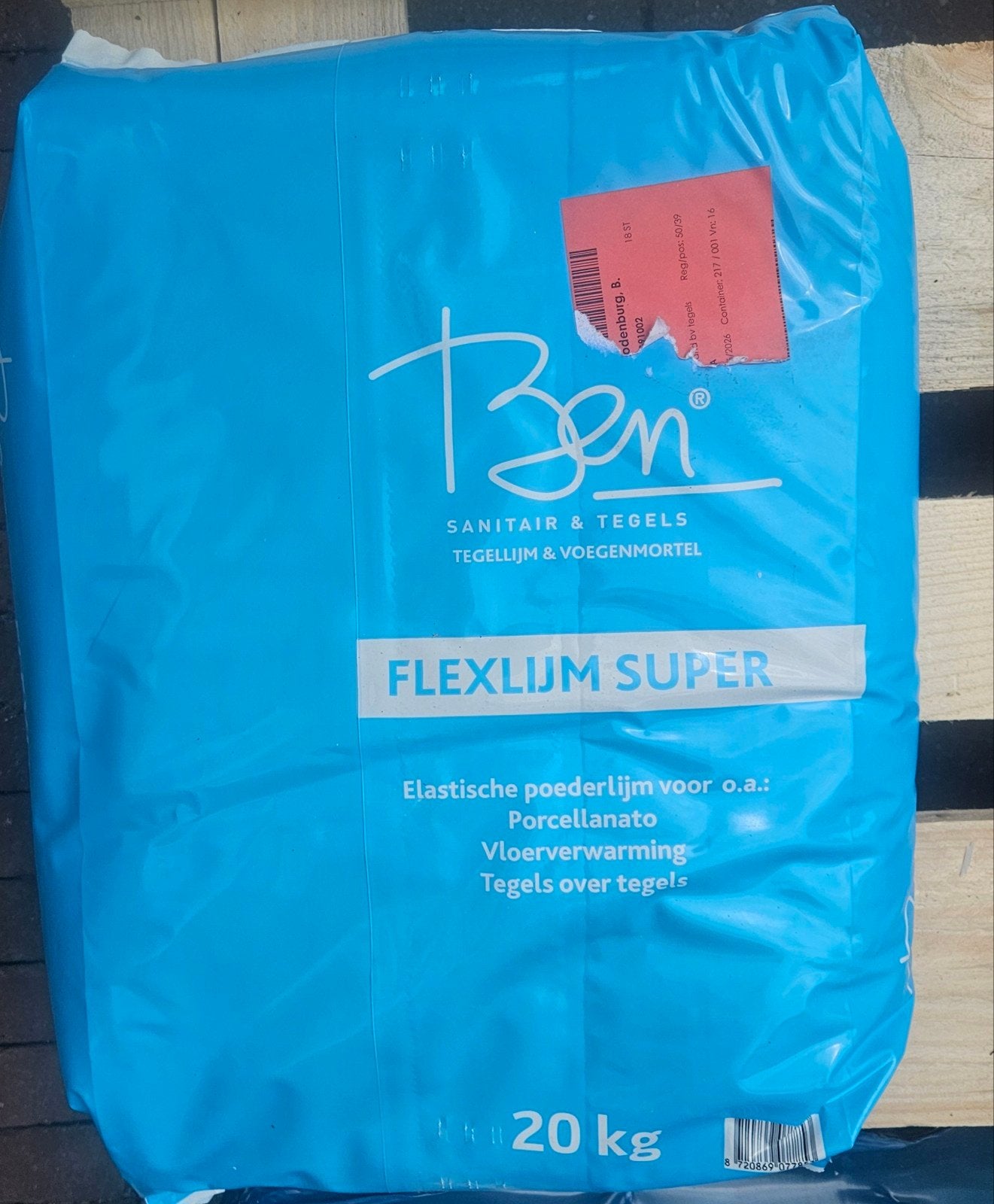 Ben Flexlijm Super - Elastische poederlijm 20 kg, Doe-het-zelf en Verbouw, Ophalen, Nieuw
