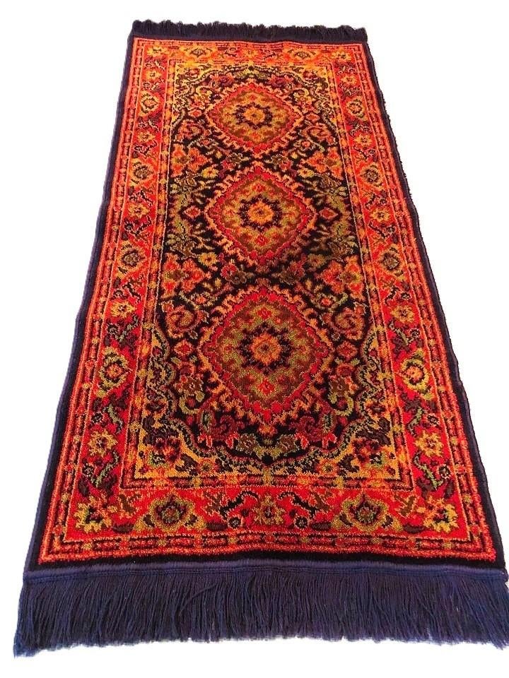 Vintage Oosters wollen Perzisch loper tafelkleed klassiek, 100 tot 150 cm, Rechthoekig, Rood, 50 tot 100 cm