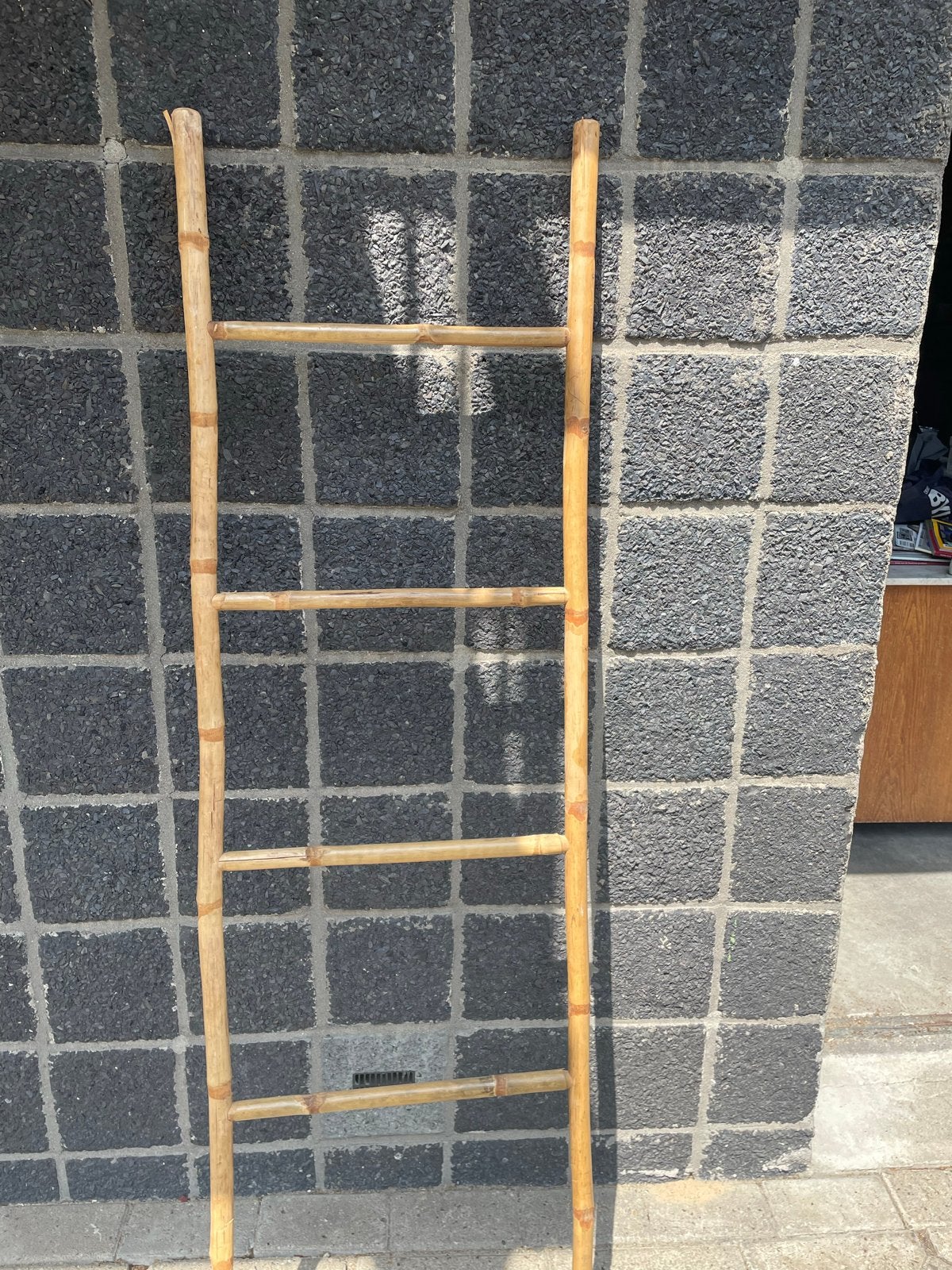 Decoratieve bamboe ladder - 40x170 cm, Doe-het-zelf en Verbouw, Ladders en Trappen, Ophalen of Verzenden, Gebruikt, Ladder, 2 tot 4 meter