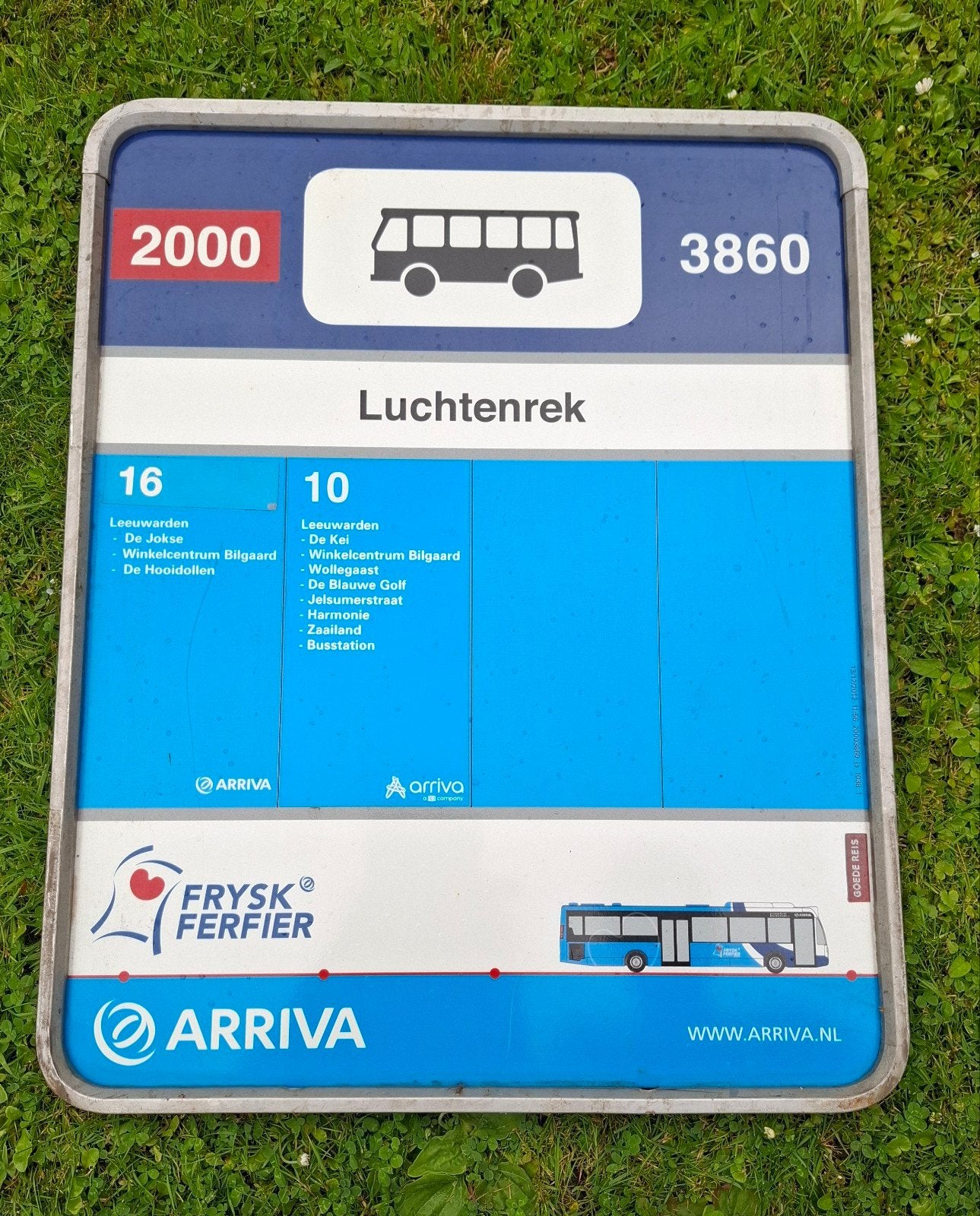 Origineel Arriva bushaltebord 'Luchtenrek', Ophalen of Verzenden, Gebruikt, Bus of Metro, Overige typen
