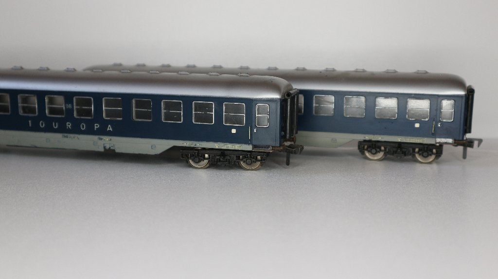 2x rijtuig Touropa		Fleischmann 1509, Gebruikt, Gelijkstroom, Fleischmann, Wagon