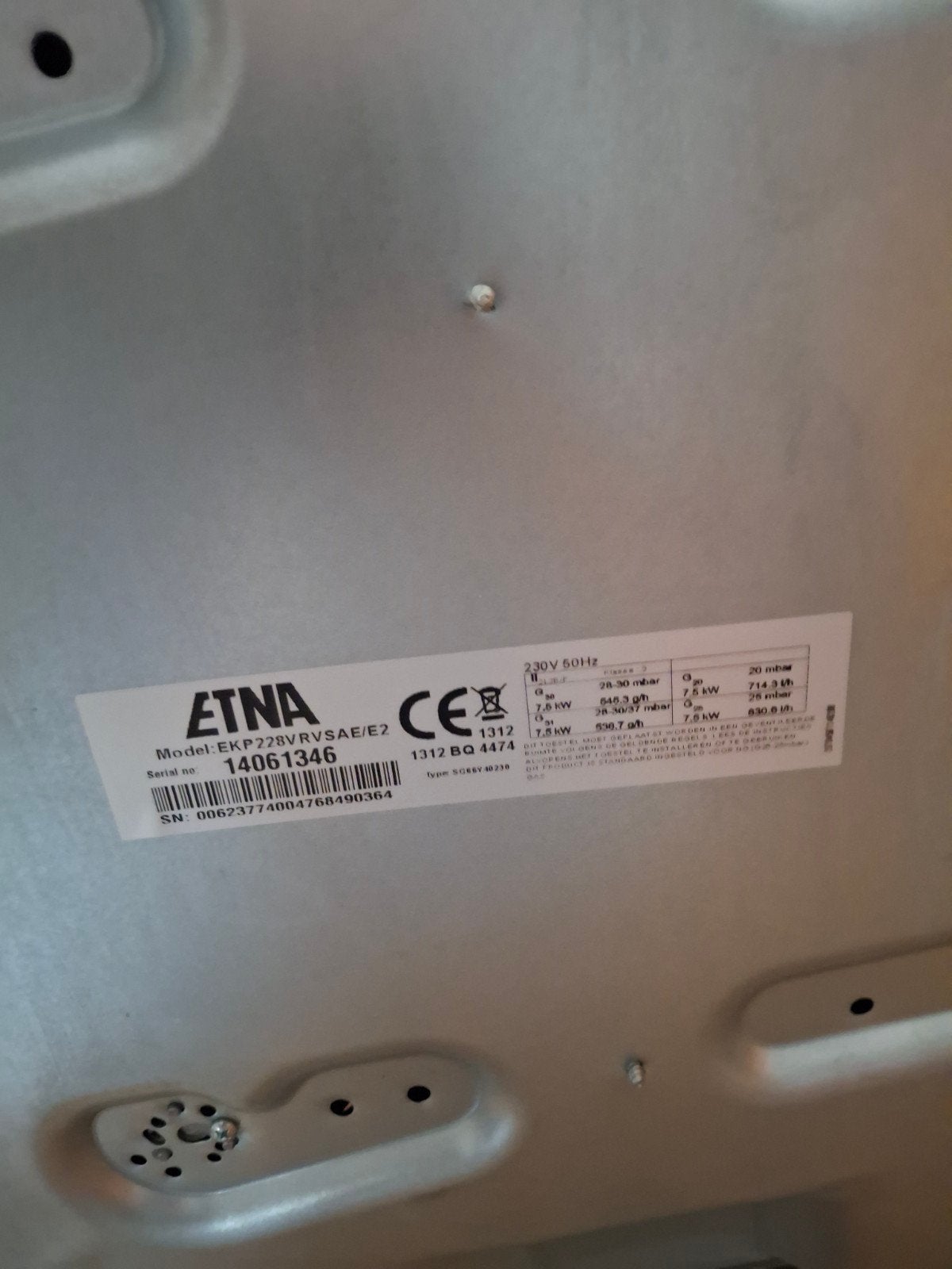 Etna gastel met 4 kookzones, Gebruikt, Gas, 85 tot 90 cm, 4 kookzones