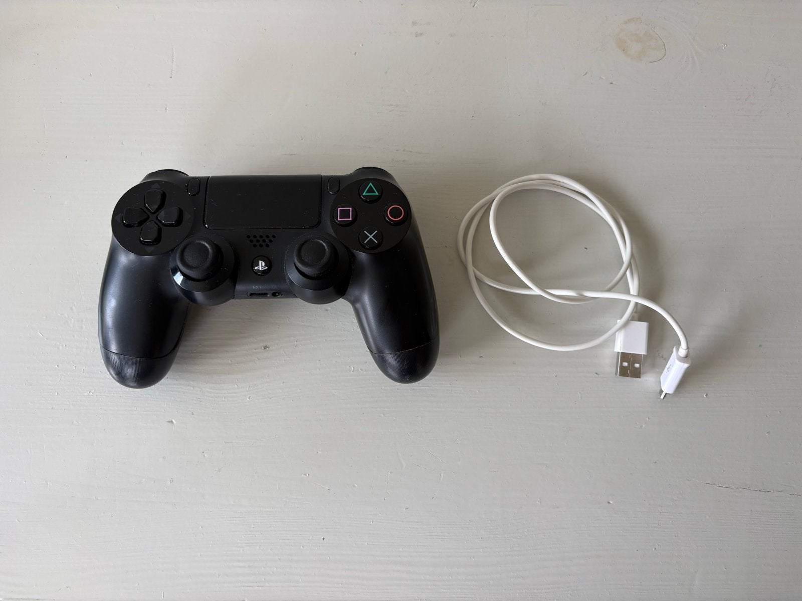 Sony PlayStation 4 DualShock 4 Controller Zwart + Kabel, Gebruikt, Ophalen of Verzenden, Controller, PlayStation 4