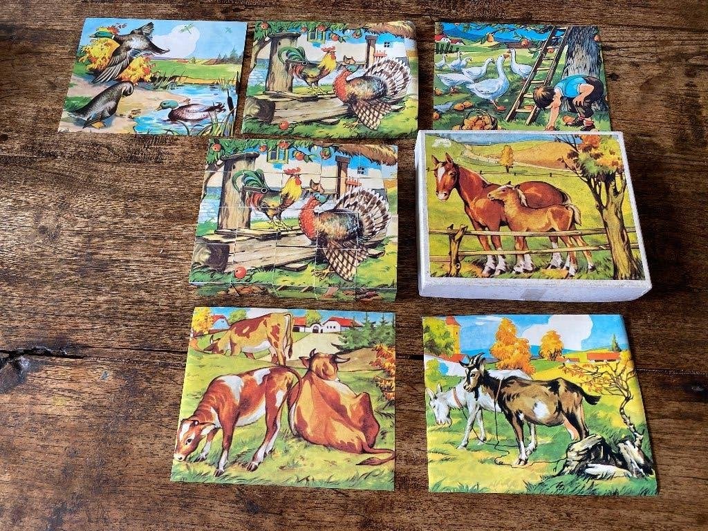 Vintage, brocante blokpuzzel/puzzle, Ophalen of Verzenden