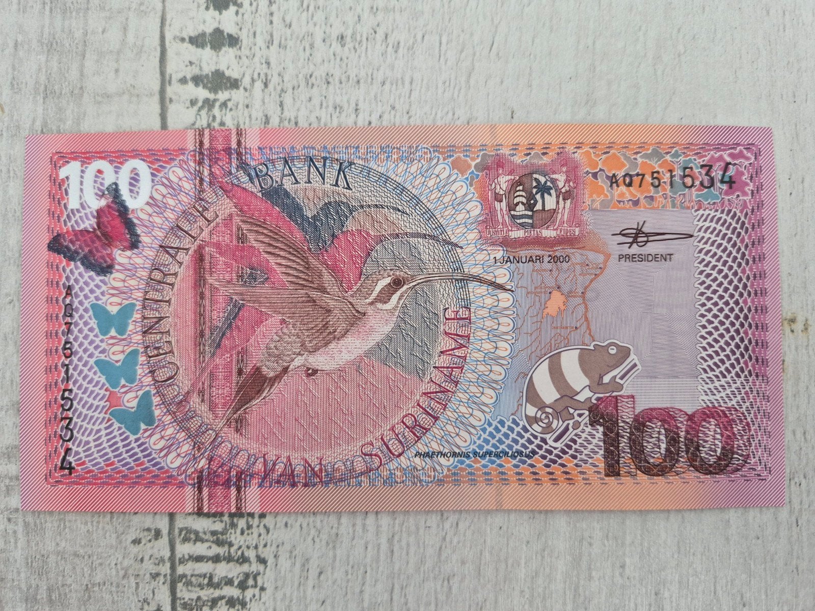 Surinaamse 100 Gulden biljet - 2000 UNC, Ophalen of Verzenden, Zuid-Amerika
