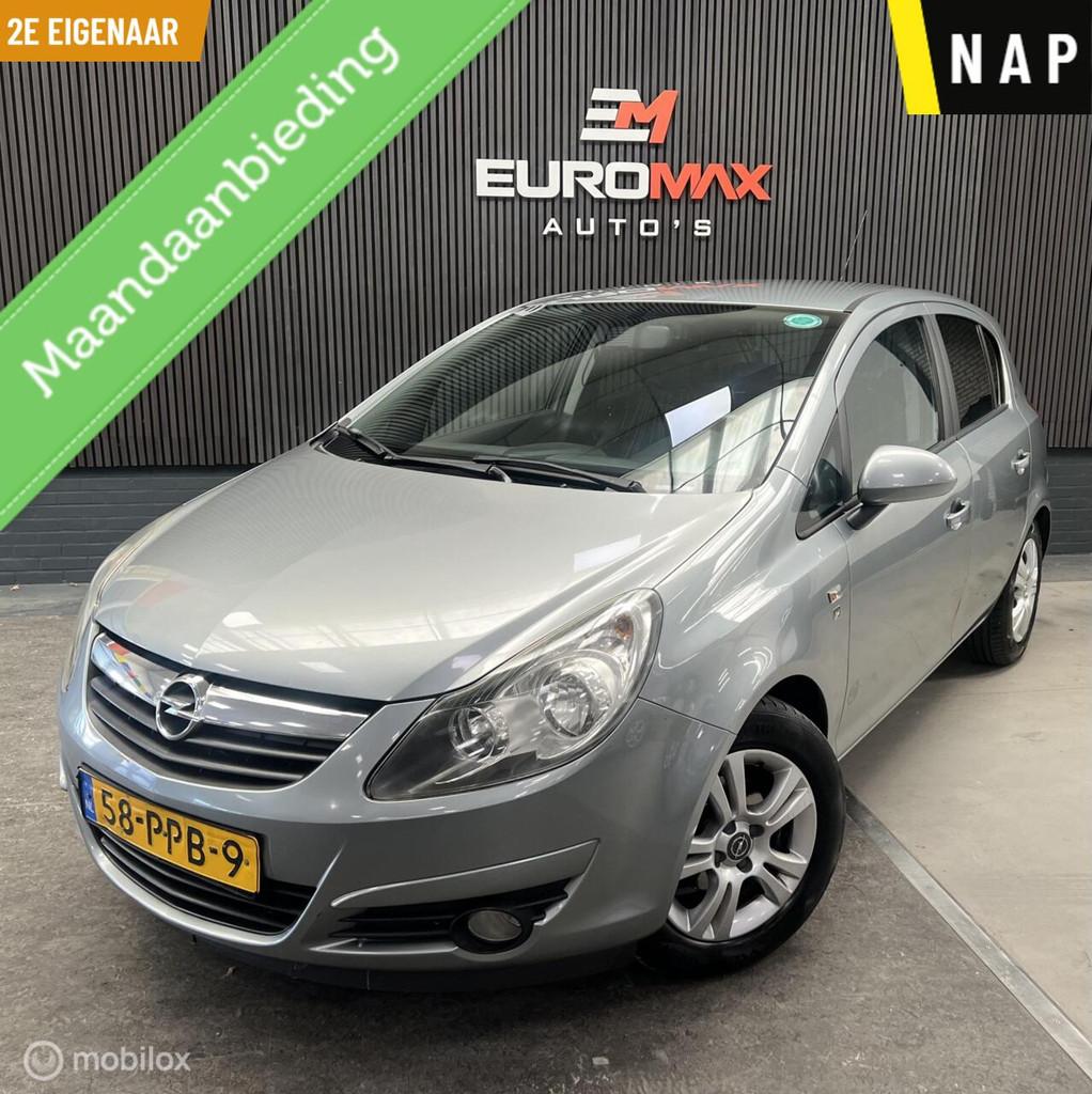 Opel Corsa 1.2-16V Cosmo 2e Eigenaar – NAP – Airco – C, Voorwielaandrijving, Euro 5, Gebruikt, Zwart