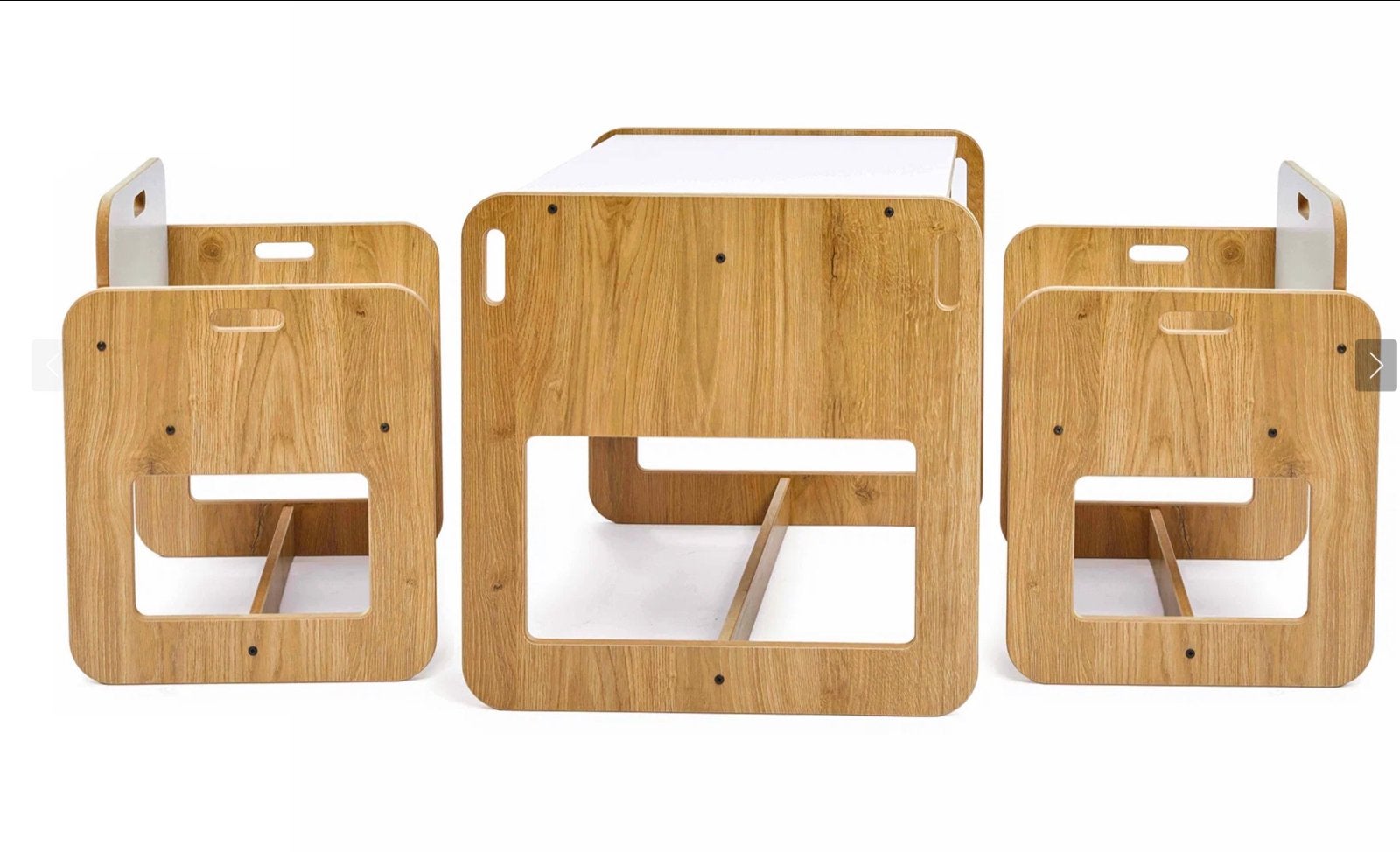 Minerakids Dove Montessori tafel + 2 stoelen 0-4 jr NIEUW, Ophalen, Nieuw, Tafel(s) en Stoel(en)