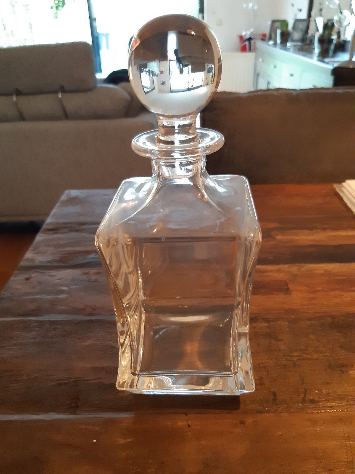 Kristallen karaf, voor het serveren van Whiskey of Wijn, Ophalen of Verzenden, Zo goed als nieuw, Kristal, Overige typen
