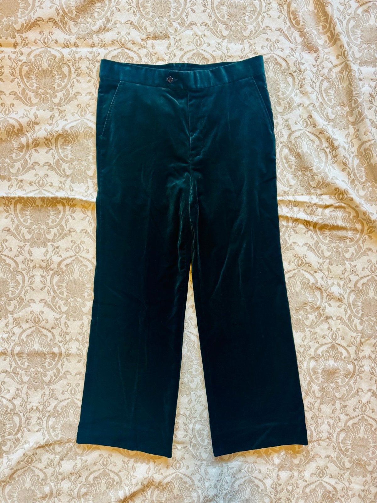 Gucci Heren Donkergroene Fluwelen Broek - Maat 46 IT, Kleding | Heren, Ophalen of Verzenden, Zo goed als nieuw, Groen