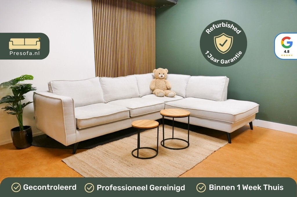 Hoekbank Goossens Beige Gemeleerd [Refurbished]