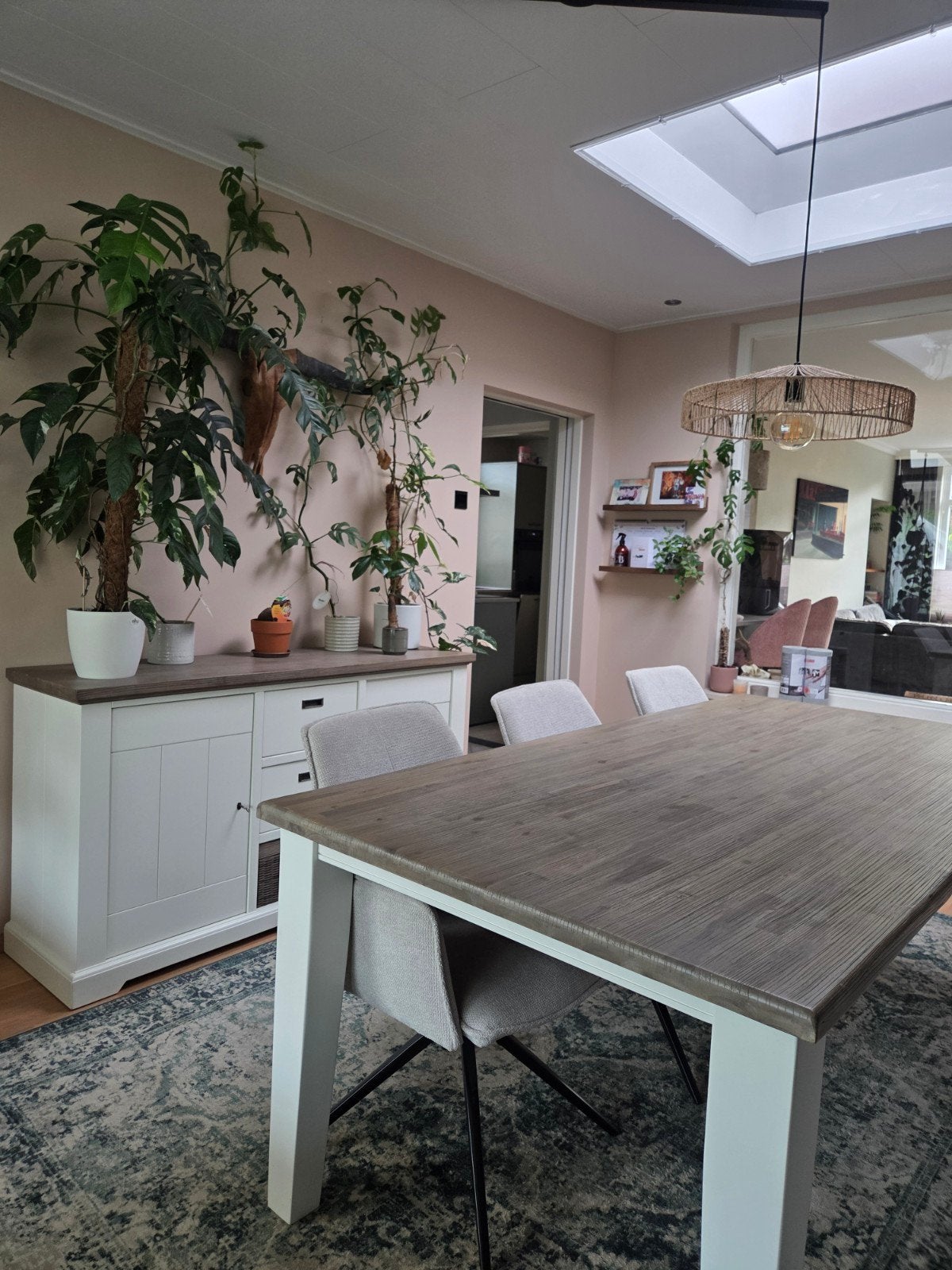 landelijk eettafel., Ophalen, Gebruikt, 200 cm of meer, 50 tot 100 cm
