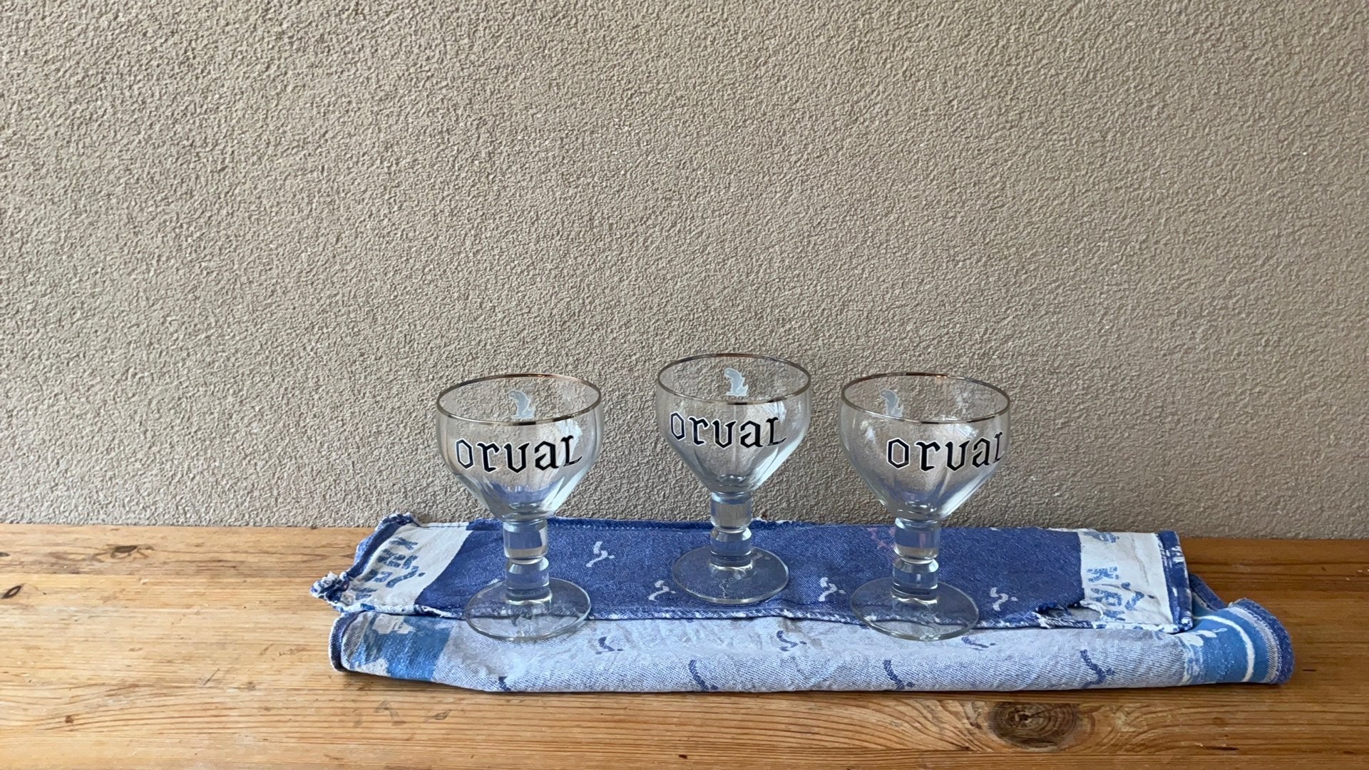 3 originele Orval glazen., Ophalen of Verzenden, Zo goed als nieuw, Glas of Glazen, Overige merken