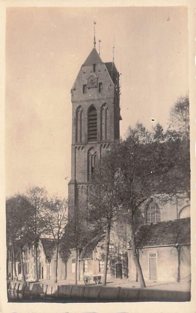 JQ403 Fotokaart Oudewater Ger Kerk ca 1930, Ophalen of Verzenden, 1920 tot 1940, Ongelopen, Utrecht