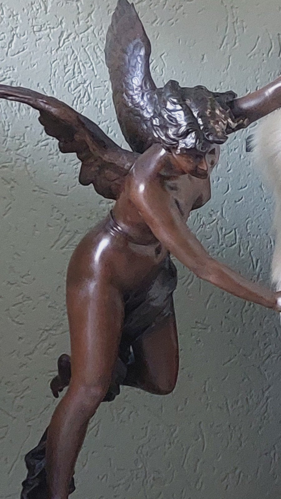 Prachtige grote antieke engel beeld 90 cm hoog, Antiek en Kunst, Antiek | Koper en Brons, Ophalen