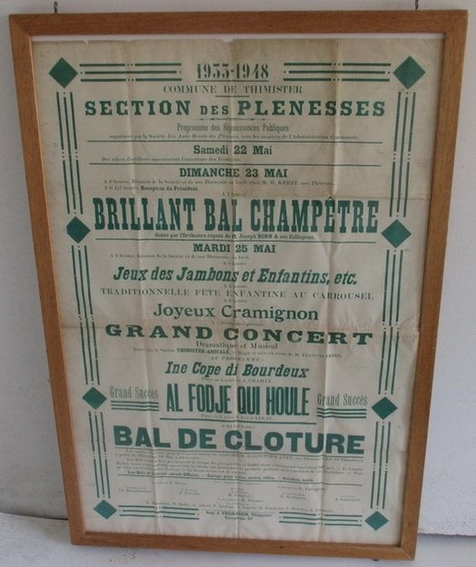 oude affiche volksfeest kleine dorpjes 1950 café ADG, Ophalen