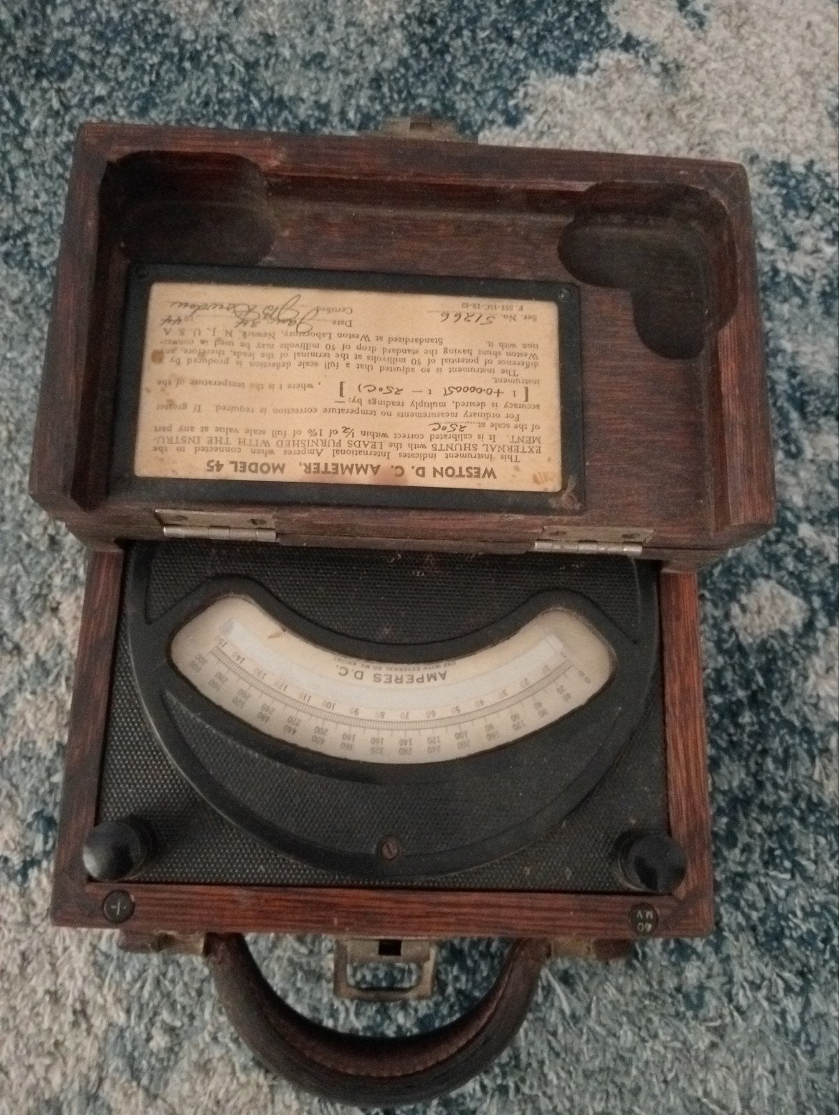 Weston Electrical Instrument Co. Model 45 D.C. Ammeter uit d, Ophalen