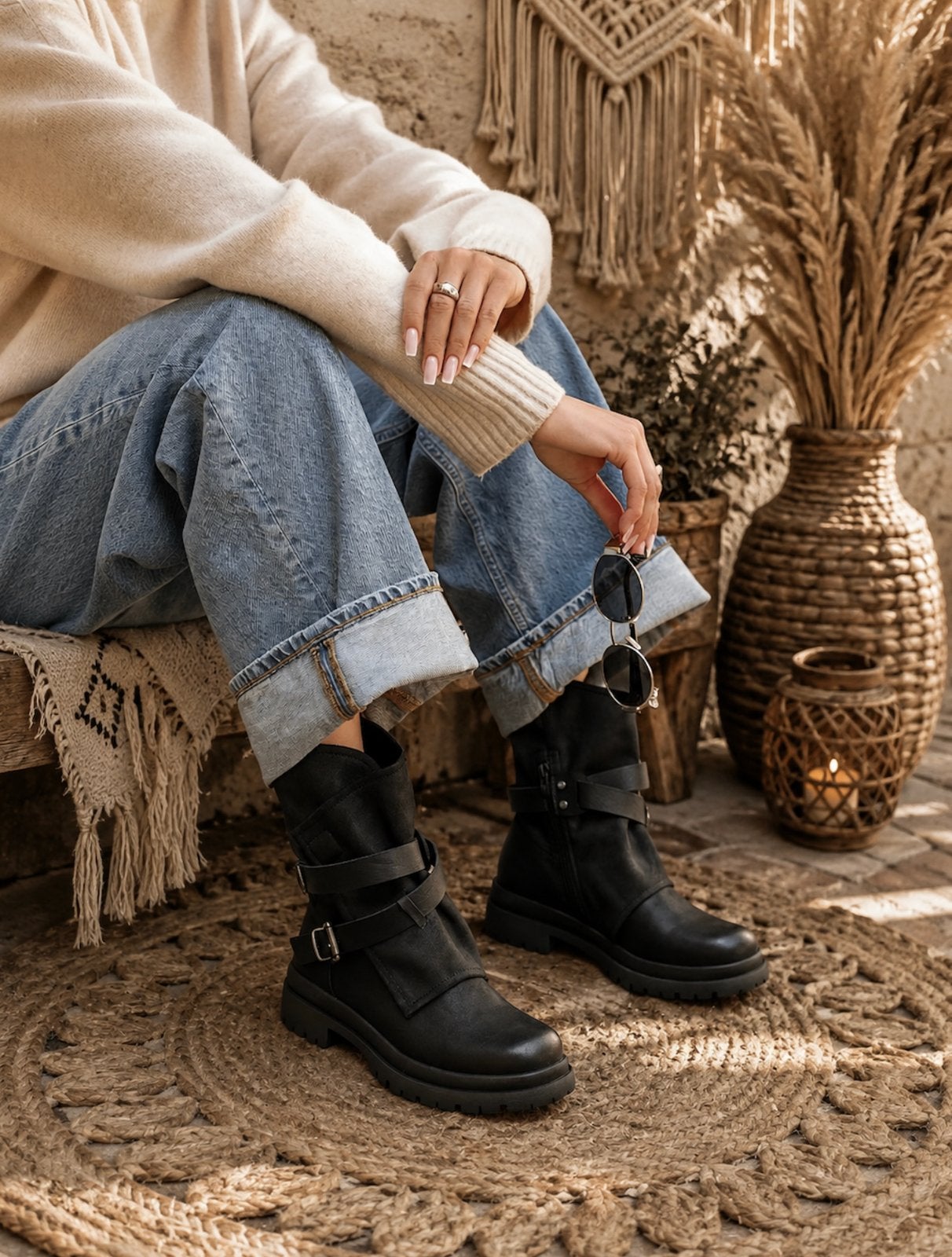 Gave black biker flap Boots met rits maat 39, Zwart, Lage of Enkellaarzen, Nieuw, Ophalen of Verzenden