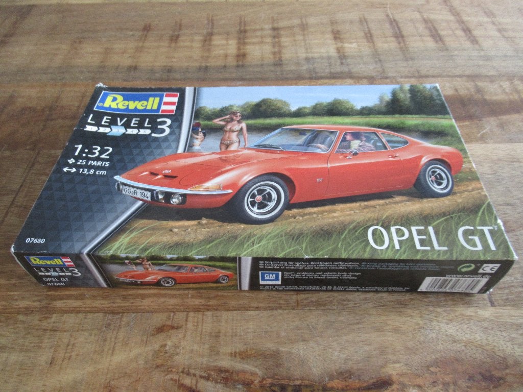 Nieuw Bouwdoos auto Revell Opel GT 1:32 Nummer 07680, Hobby en Vrije tijd, Modelbouw | Auto's en Voertuigen, Nieuw, Auto, Groter dan 1:32