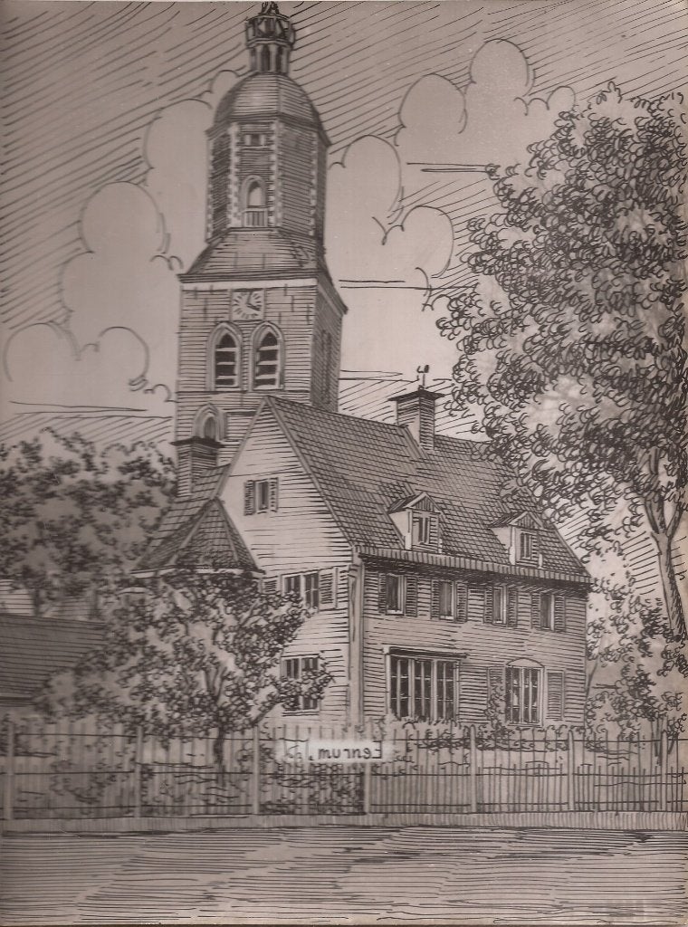 Eenrum Dorpsgezicht Toren Pentekening Sievers 50/60er jaren, Ophalen of Verzenden, Tekening, Overige technieken, Origineel