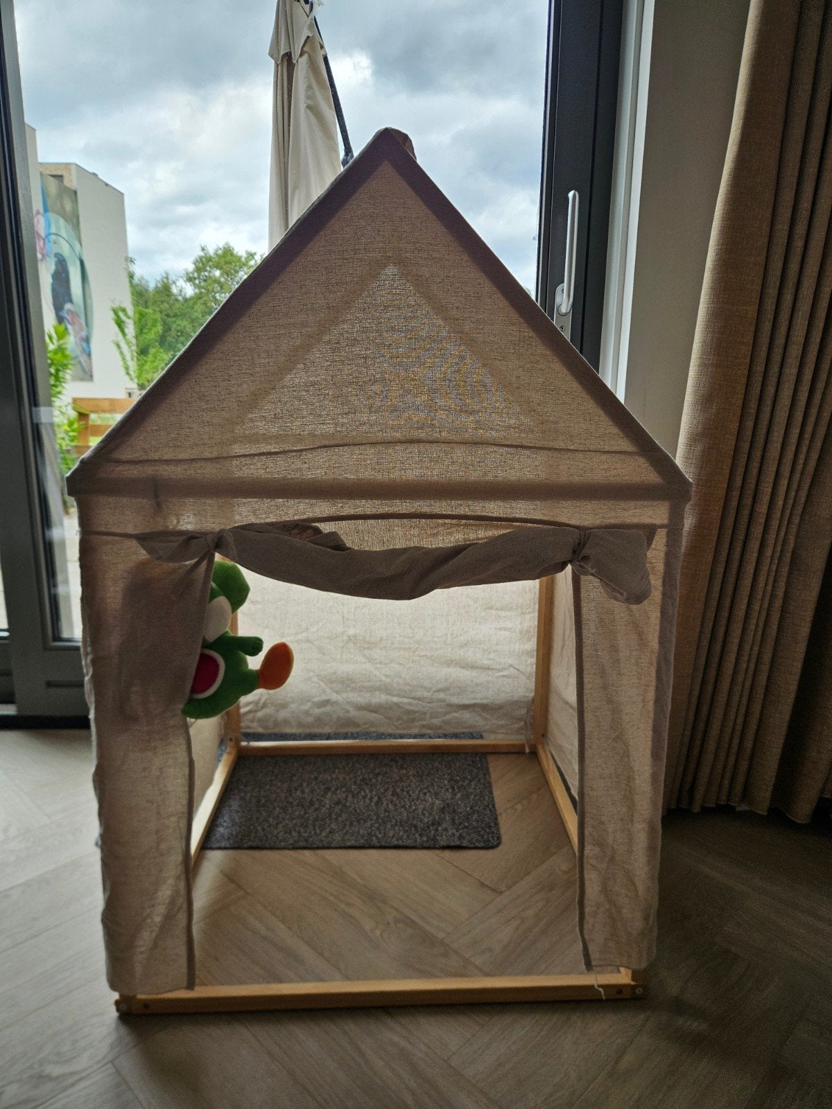 Houten speeltenthuisje voor kinderen - Zo goed als nieuw, Ophalen, Zo goed als nieuw, Hout