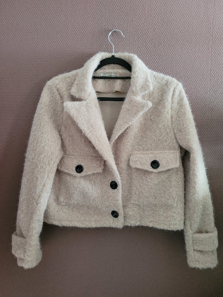 Nieuw, prachtig jasje ecru/ off white, maat 38, Maat 38/40 (M), Made in Italy, Beige, Nieuw