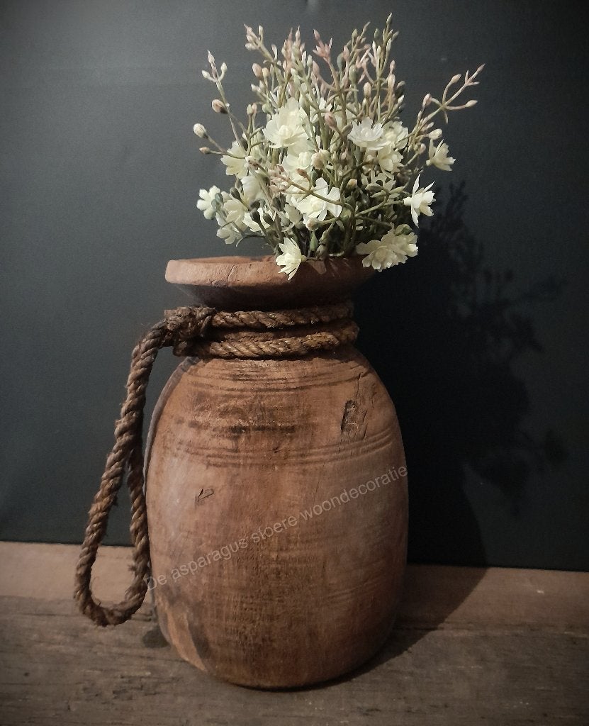 NIEUW Nepalese pot, Huis en Inrichting, Woonaccessoires | Vazen, Bruin, 25 cm, Nieuw, Ophalen of Verzenden