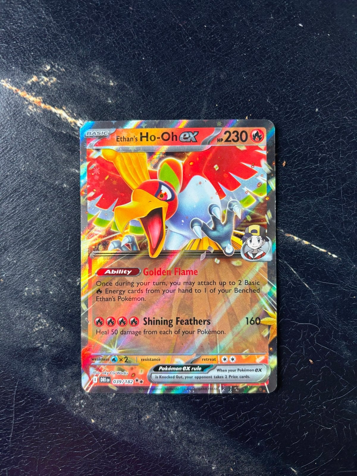 Ethan's Ho-Oh EX Pokémon Kaart - Zo goed als nieuw, Ophalen of Verzenden, Zo goed als nieuw, Losse kaart