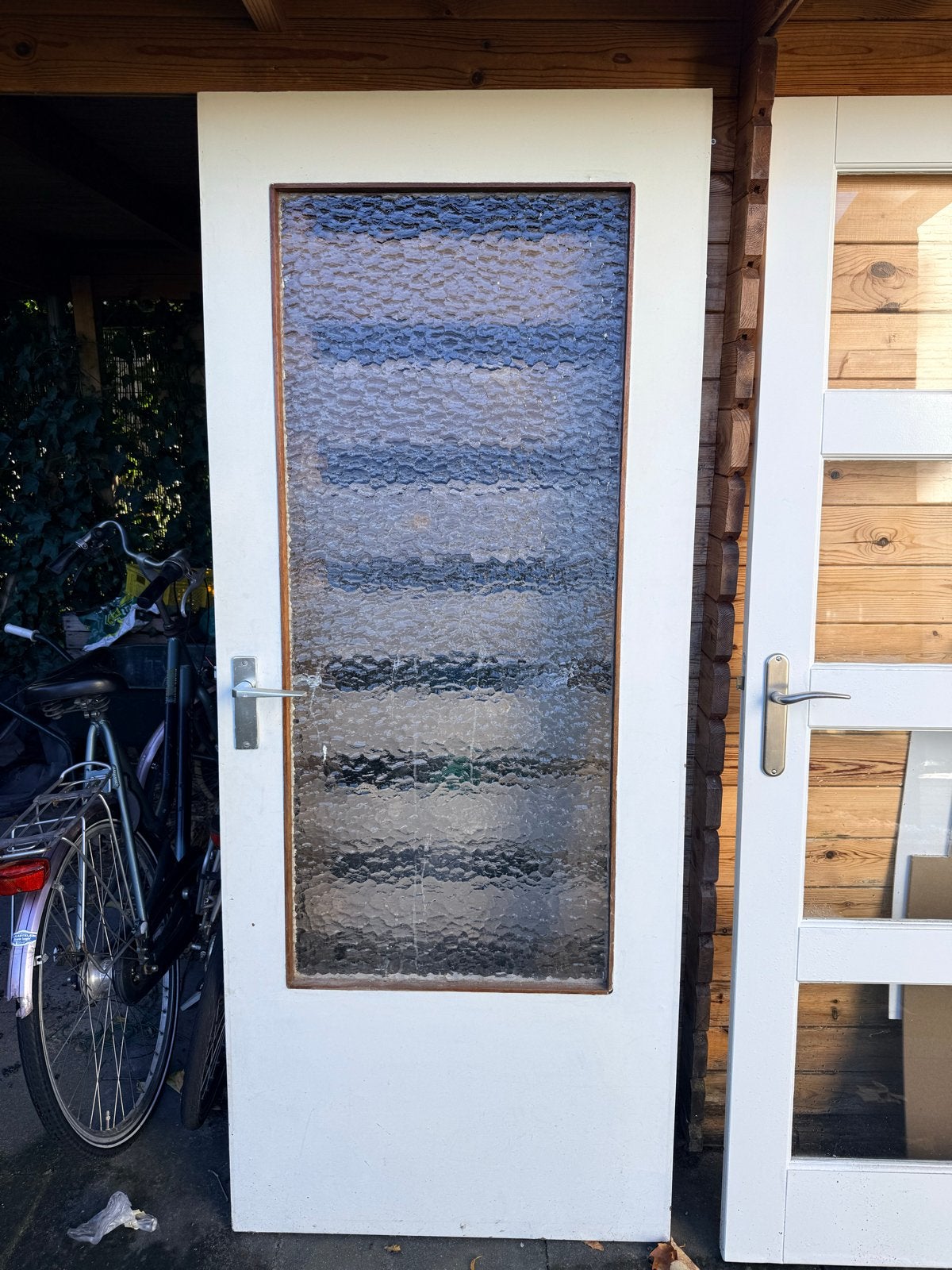 Gebruikte deur met glas, 82,5x201,5 cm, Ophalen, Gebruikt, 80 tot 100 cm, Binnendeur