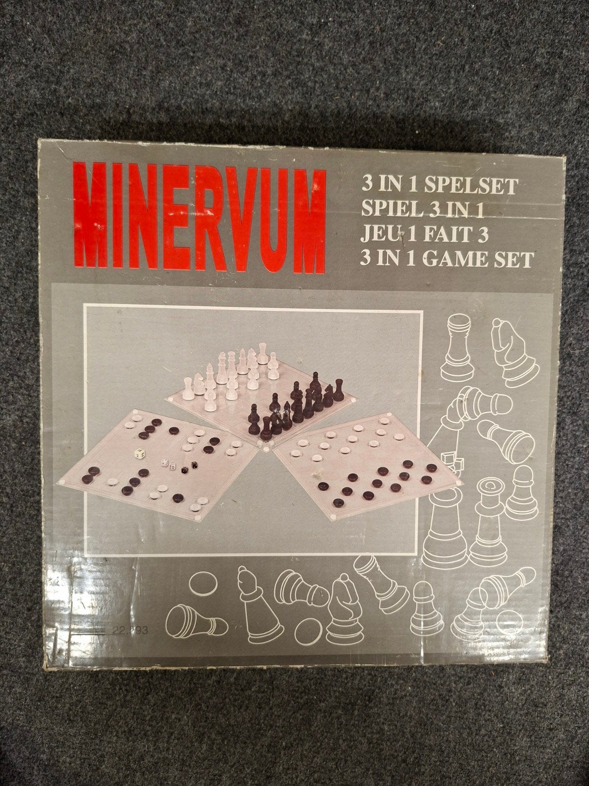 Minervum 3-in-1 Spelset: Dammen, Schaken, Backgammon, Een of twee spelers, Ophalen of Verzenden, Gebruikt