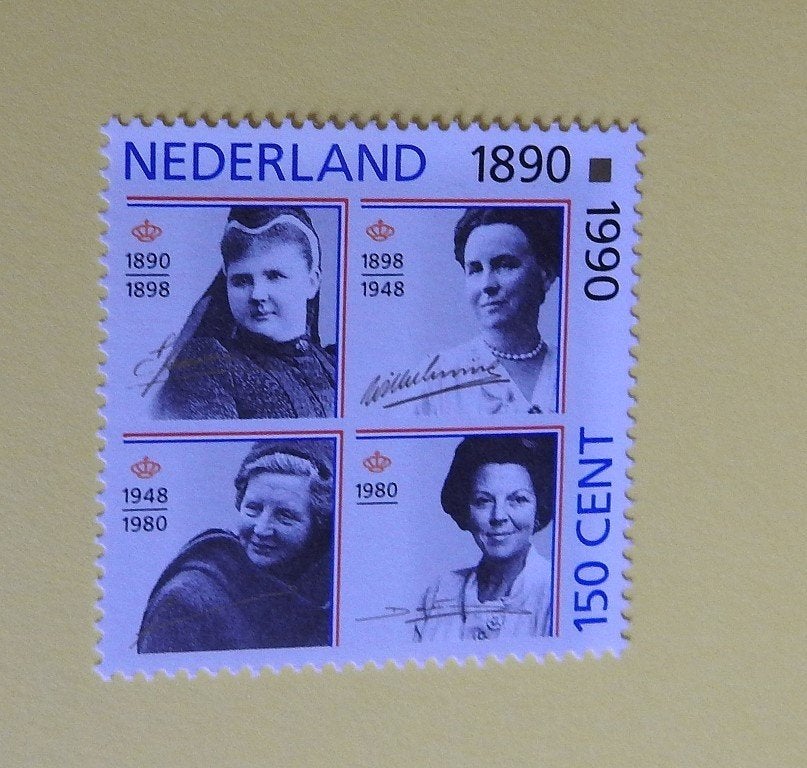Postzegel 4 Koninginnen  1990, Verzenden, Na 1940, Postfris