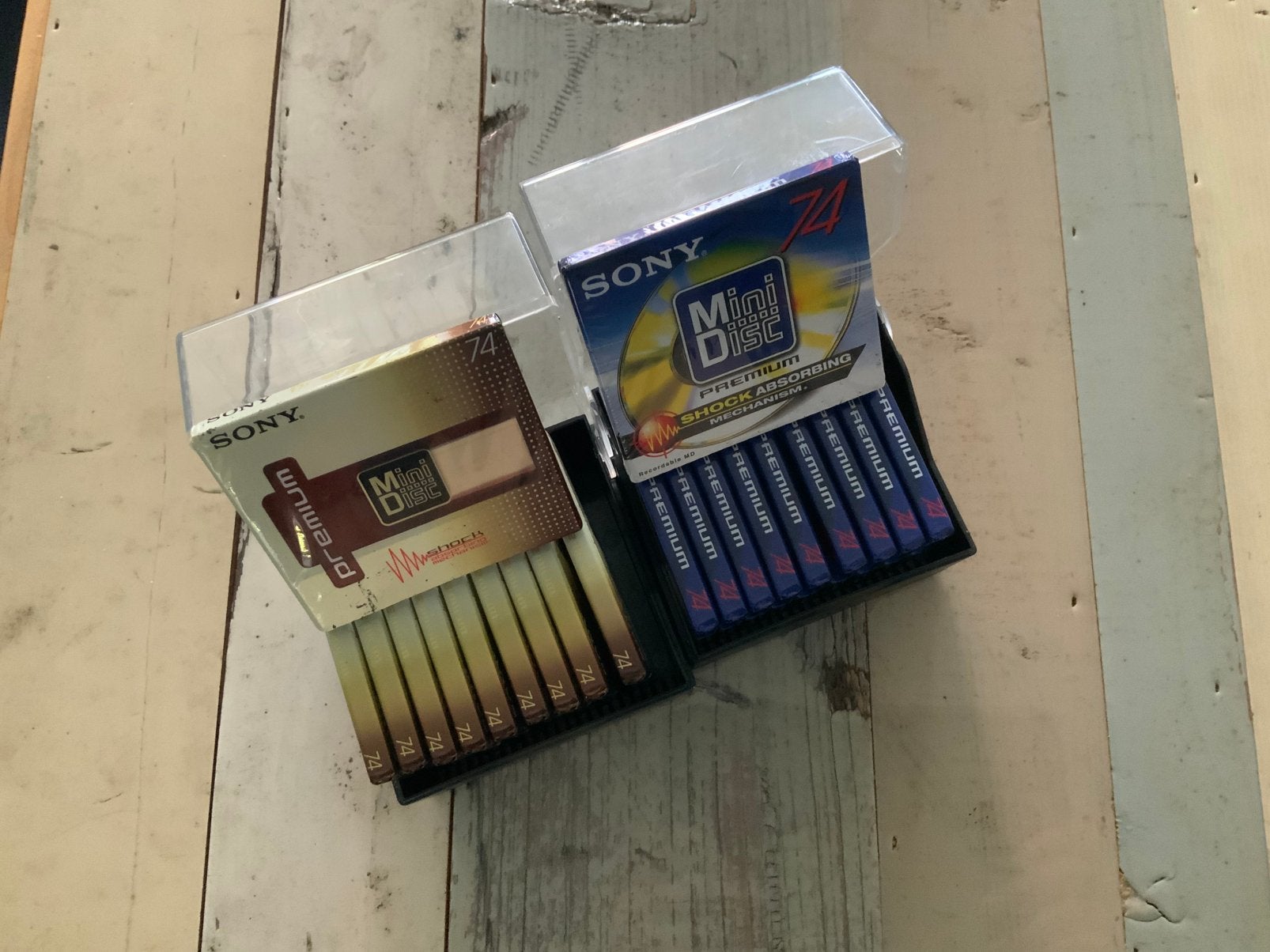 2x Sony MiniDisc Opbergbox met 20 Sony Premium 74 nieuw NOS, Verzenden, Minidisc-recorder