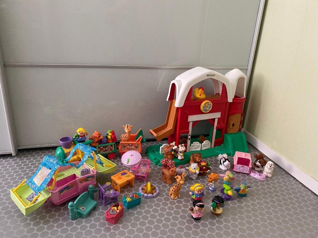 Little People set met boerderij camping trein dieren poppen, Kinderen en Baby's, Ophalen, Zo goed als nieuw, Speelset, Met geluid