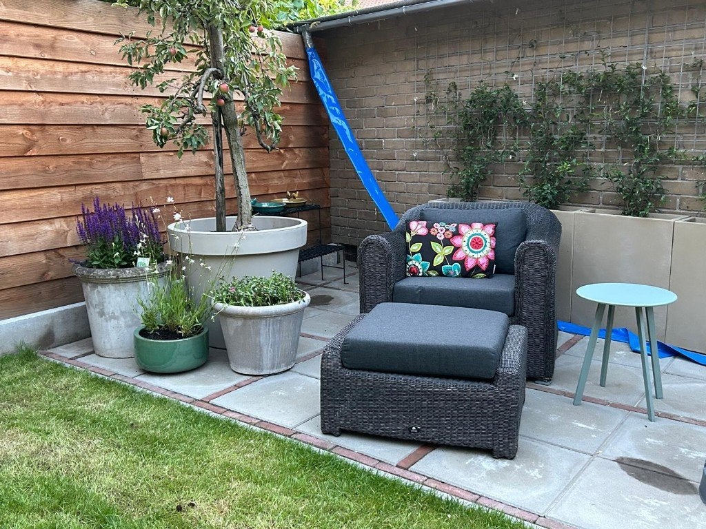 Borek Bali fauteuil met voetenbank, Ophalen, Zo goed als nieuw, Wicker