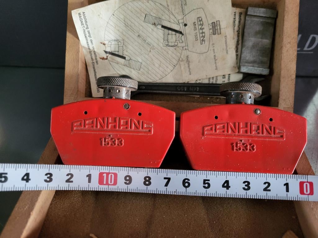 Panhans Magnetische Instelblokjes voor Schaafmessen, Gebruikt, Overige soorten, Ophalen of Verzenden, Panhans